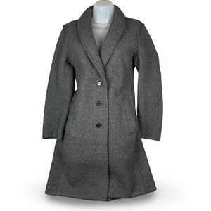 J.Crew Daphne Boiled Wool Topcoat Gray Charcoal Women's Size 4 Classic Coat Chic